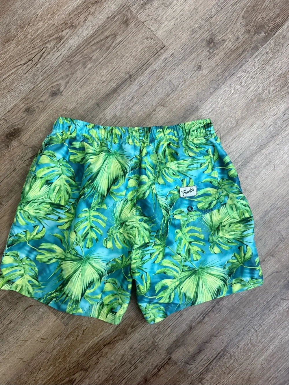 Franks Australia Green Tropical Leaf Print Swim Shorts